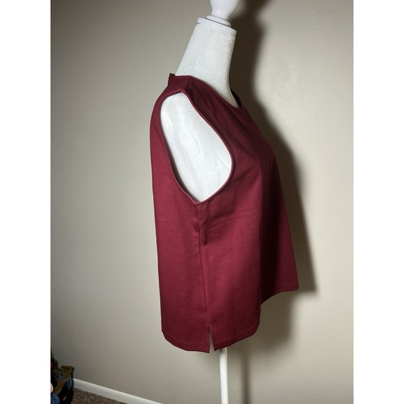 J Crew Women's Red‎ Jeweled button-back ponte top Size L Valentines - Picture 4 of 7